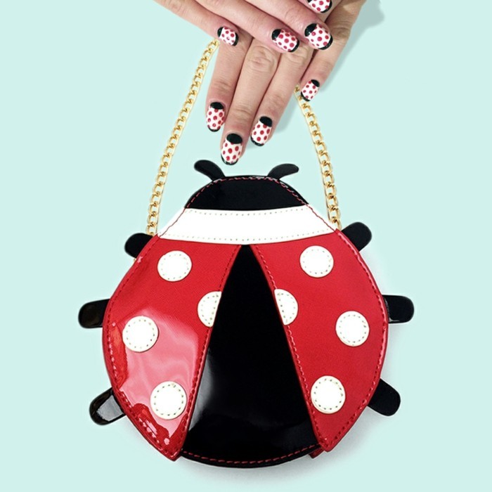 Ladybugs एक महिलाओं का बैग के लिए छोटे-ladys शिकन