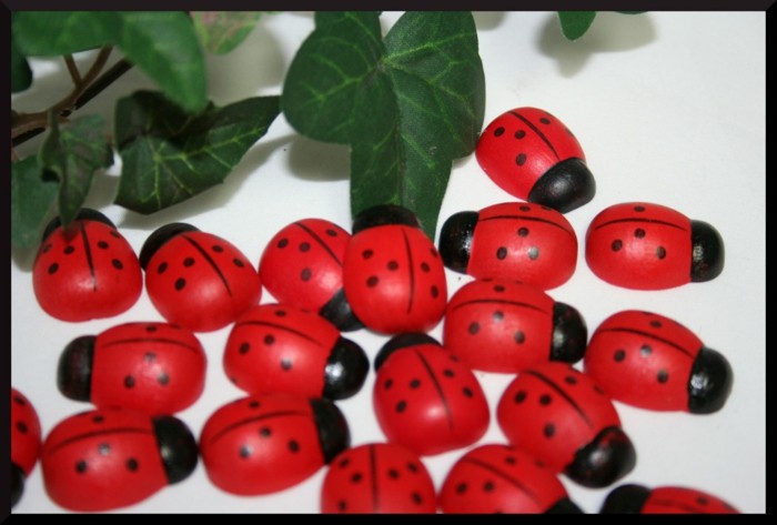 Ladybugs-ड्रा-जगह पास-साग-leafing-