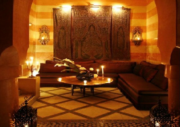Marokkói bútorokkal romantikus világítás-in-room