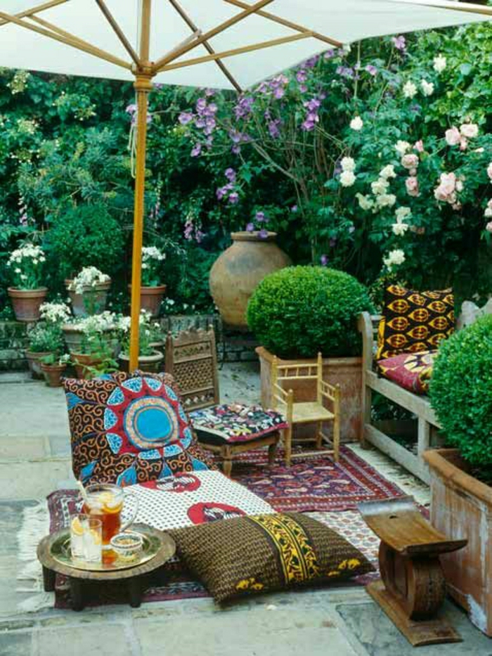 भूमध्य गार्डन Parasol पेय फूल रंगीन तकिए