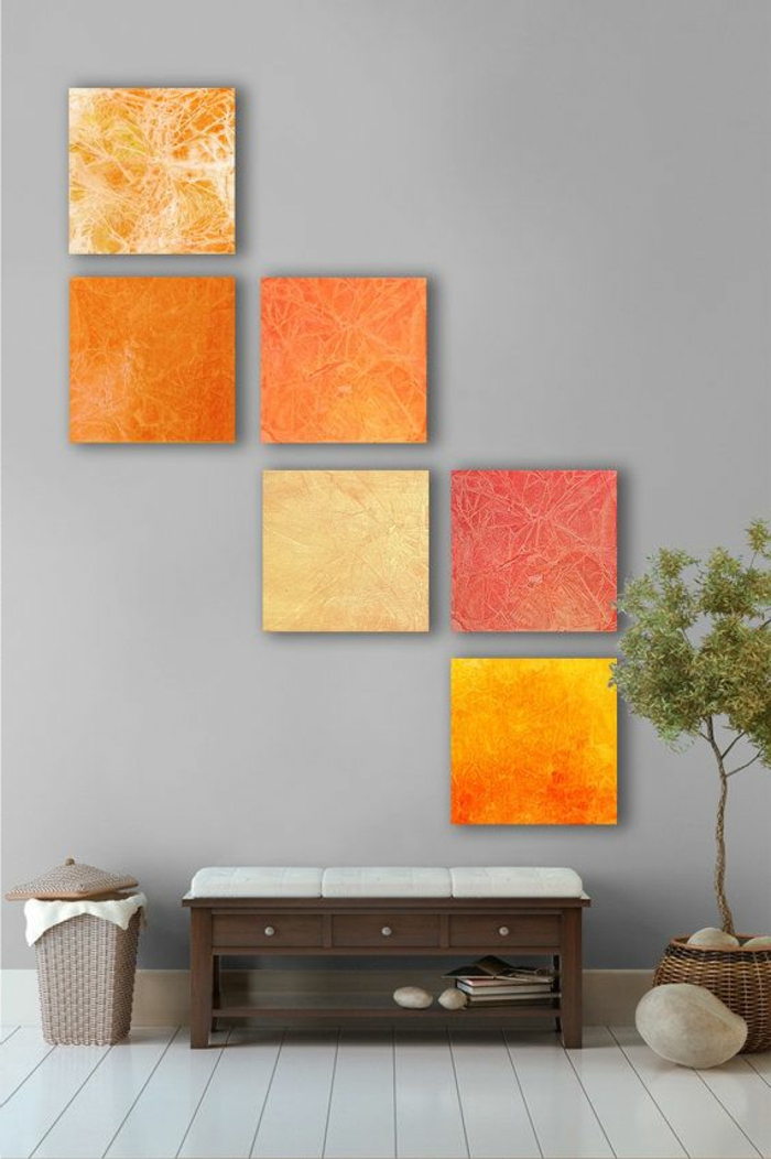 minimalist सुविधा-अच्छा डेको-विचारों-प्रभावशाली दीवार सजावट गर्म रंगों