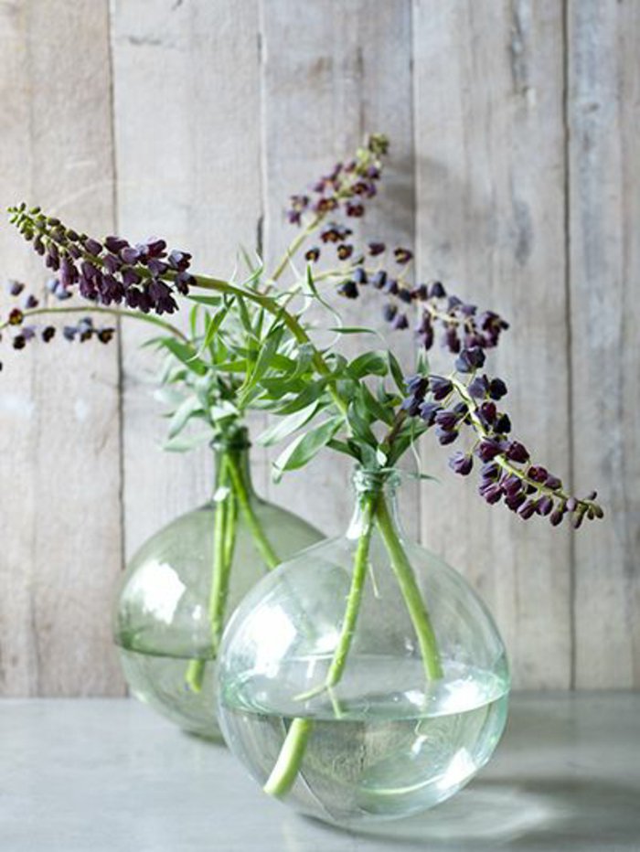 avec des vases-décorer-sphériques pots de verre de fleurs