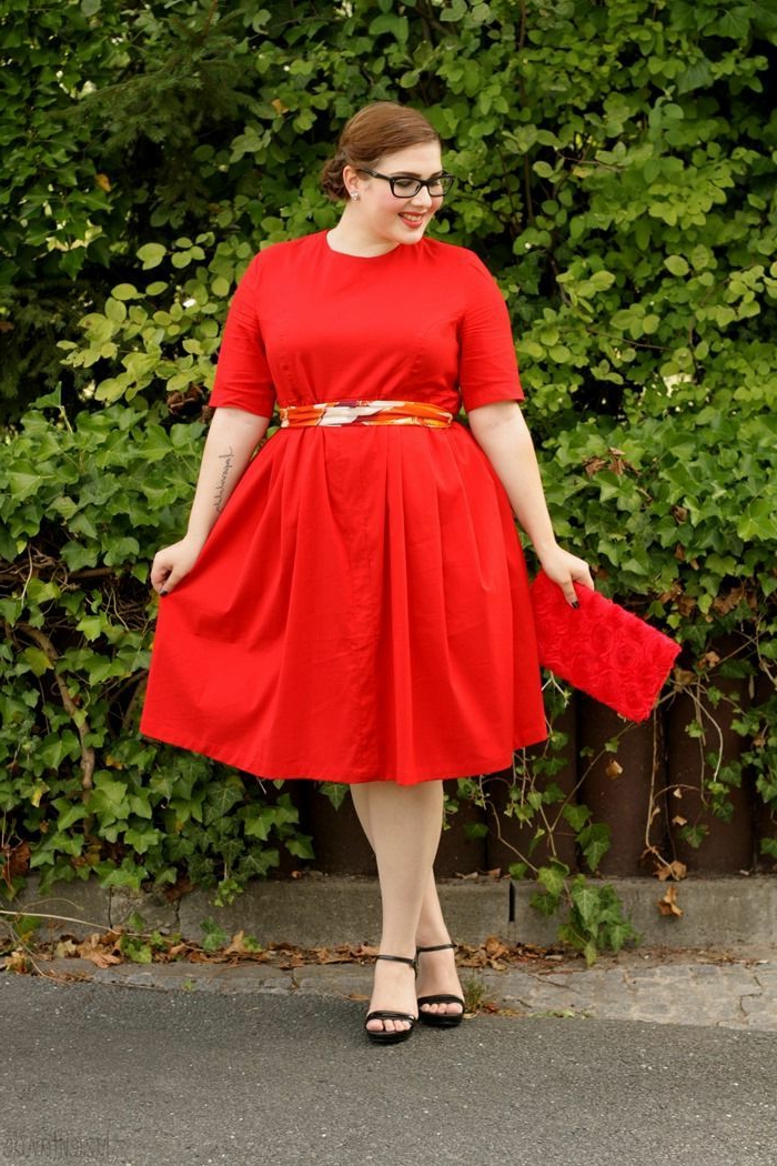 שמלת אופנה עבור-mollige-אדום