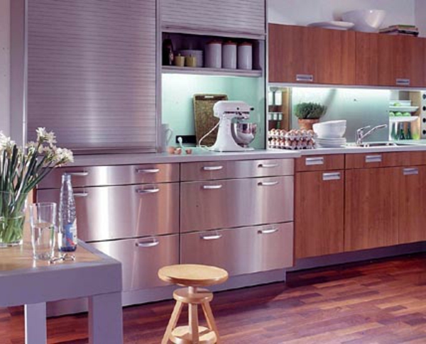 现代不锈钢厨房 - 内置水槽现代厨房元素