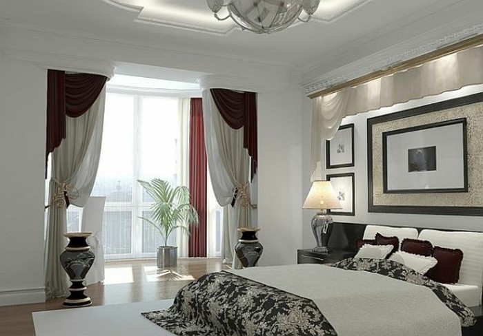 现代窗装饰，与现代，窗帘，将卧室