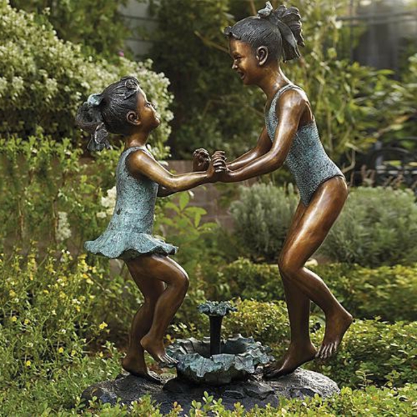 Moderno-jardín esculturas-chica-dance