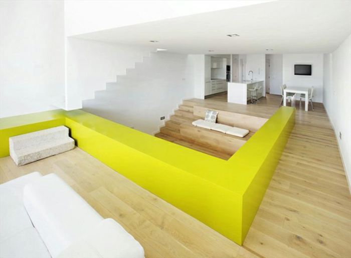décoration moderne intérieur jaune-accents