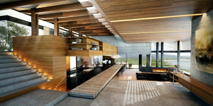 moderne intérieur un mobilier vaste espace