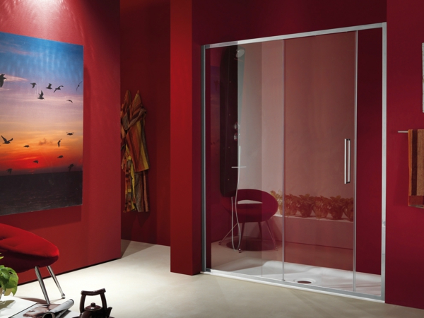 Modern-стилна-душ кабина в банята Red