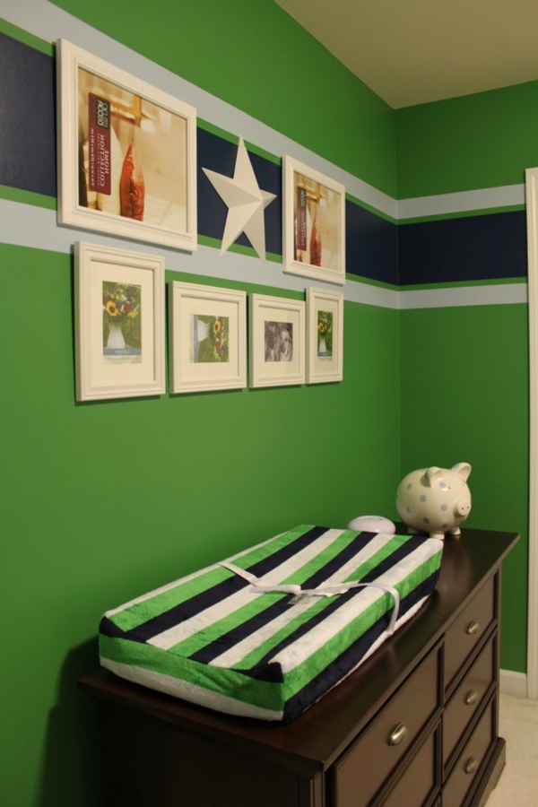 Decoración de la pared del pasillo moderno en la decoración de la pared de color verde en verde