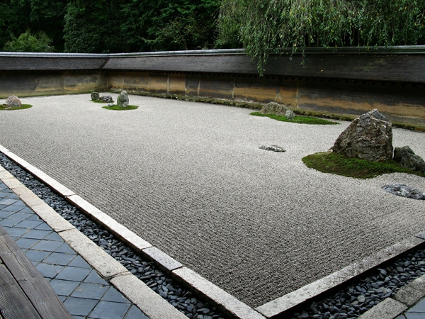 rock moderno jardín japonés