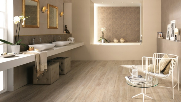 现代的浴室，瓦木的样子