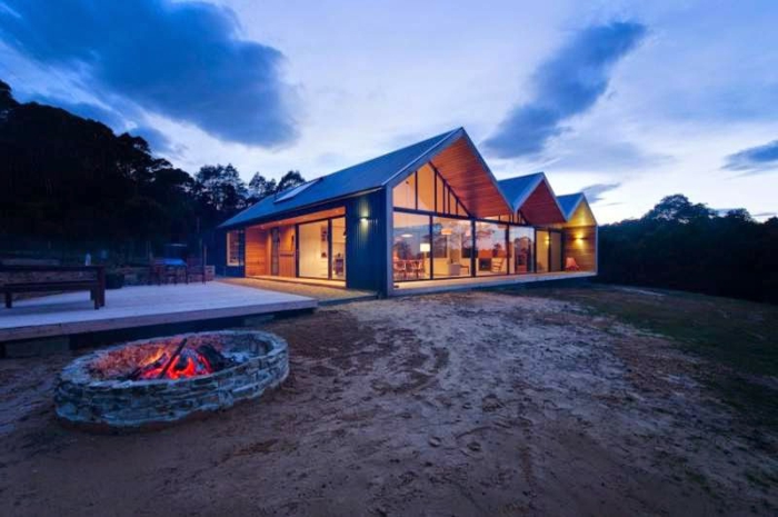 מודרני בניין הושלם-עיצוב בית-יפה-מודרני-גייבל בתי גג