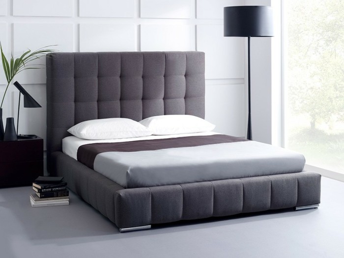 moderno diseño-el-dormitorio-tapizados cama con camas cuadro