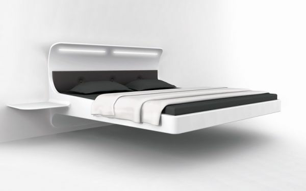 modern, innovatív, Úszó-bed-in-White