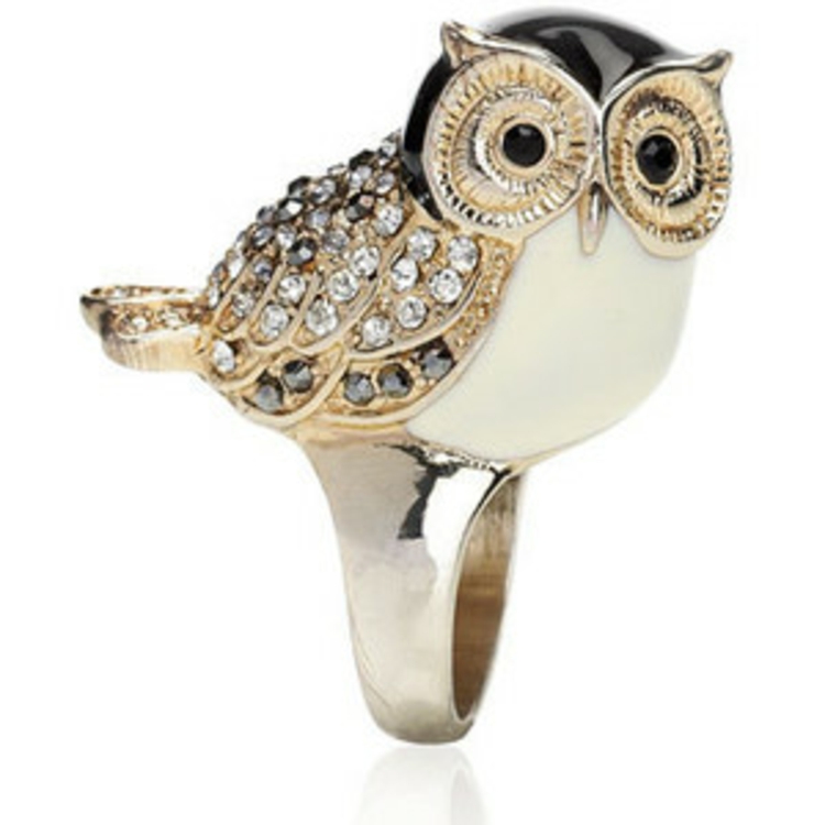 Owl пръст-пръстен-класен шик-благородни камъни-специално-herausstechend-злато на-специално изкуство