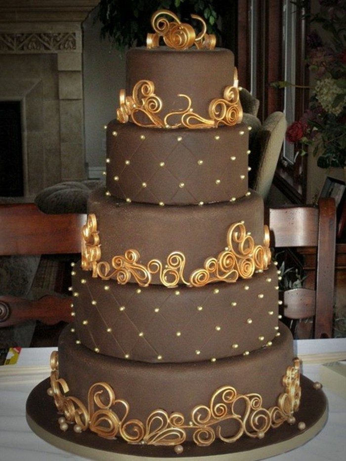 主题馅饼自己动手，使棕色和金色，巧克力，蛋糕，奶油蛋糕的DIY-MAKE