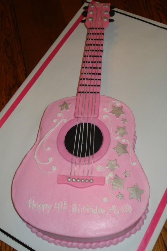 主题馅饼自己动手制作儿童馅饼自己动手，让粉红色的吉他