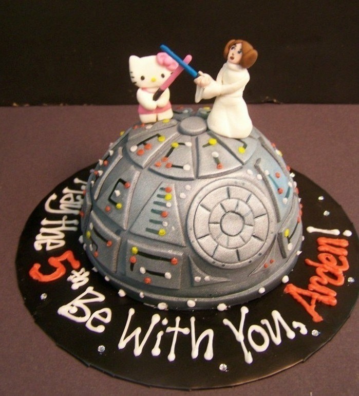 μοτίβο πίτες-yourself-κάνει-διασκέδαση-τα παιδιά γενέθλια τούρτα-yourself αποφάσεων Star Wars-και-γεια-kitty