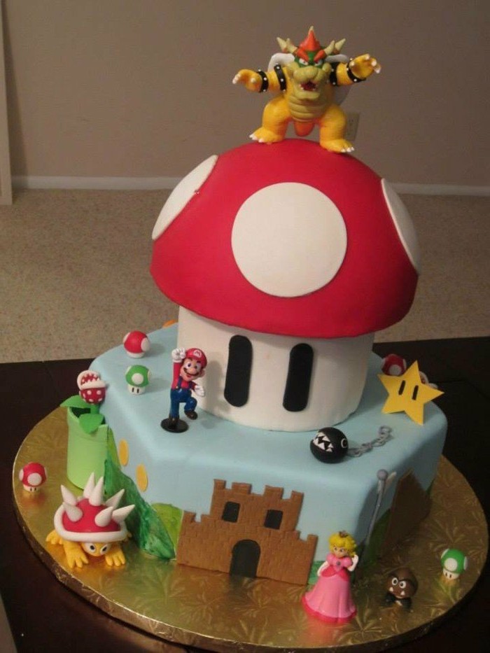 μοτίβο πίτες-yourself-κάνουν το Super Mario παιδιά γενέθλια τούρτα-yourself-κάνοντας αστεία