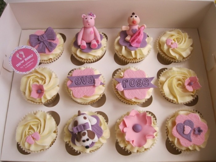 muffins-décorer-baby-anniversaire en rose