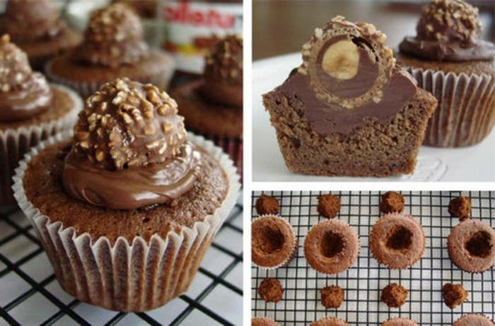 muffins-décoration-idées-FERRERO-muffins chocolat-décorez