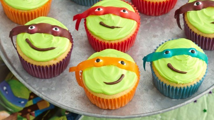 muffins-décoration-idées-tortues ninja muffins drôles