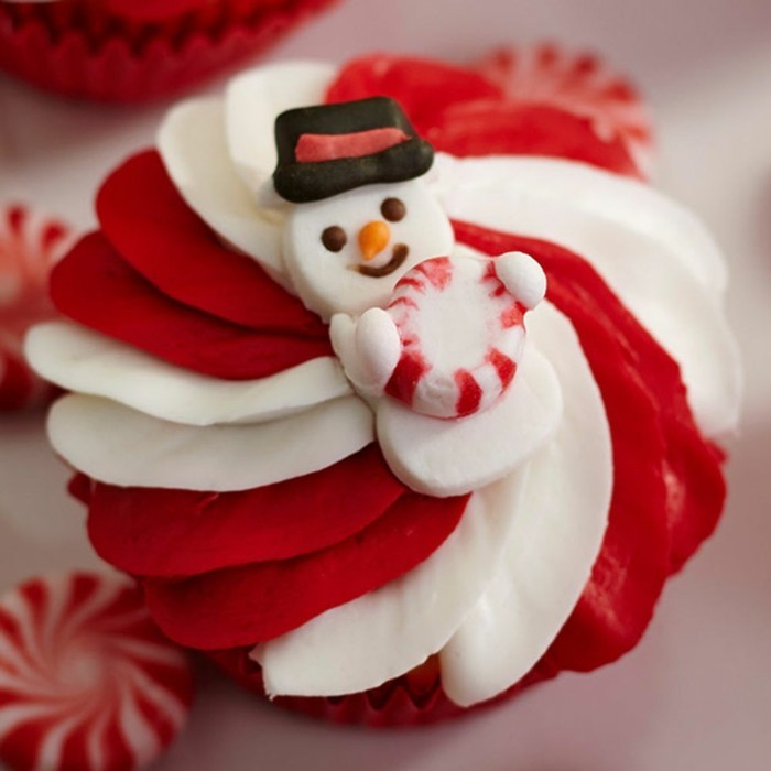muffins décoration-Noël-a-superlecherer-bonhomme de neige-fondants établir