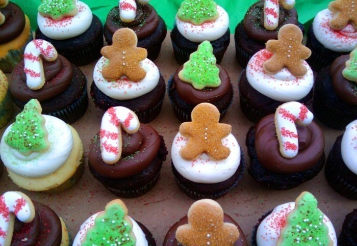 muffins décoration-Noël-Fondant figurines-fondants établir