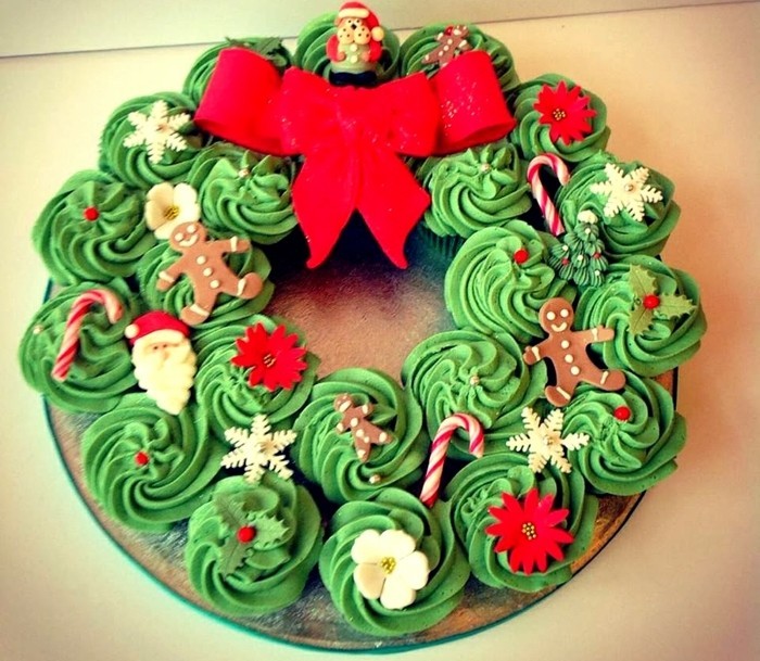 muffins décoration-Noël-muffins Décorer couronnes