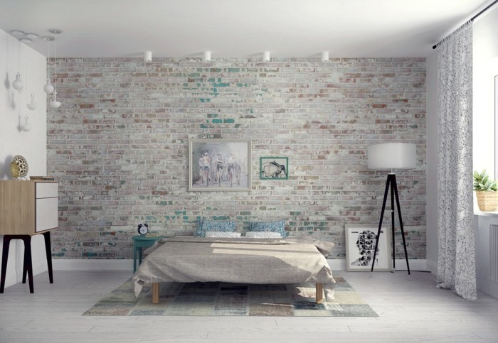 benz24.de天然石复制品壁设计卧室的灯装置