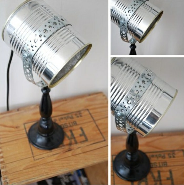 नई-शिल्प विचारों-stehlampe के- चांदी konservendose-diy लकड़ी