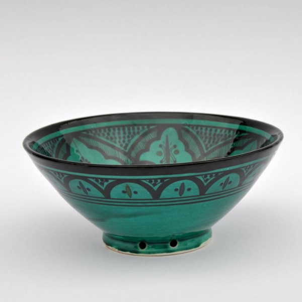 Obstschale-de-cerámica-hermosa-model-en-color turquesa