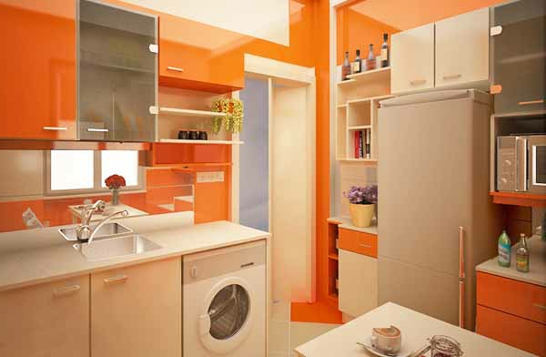 橙厨房墙壁颜色 - 酷看