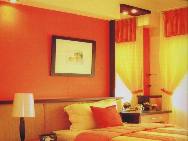 cama naranja-dormitorio-moderno-diseño-grande