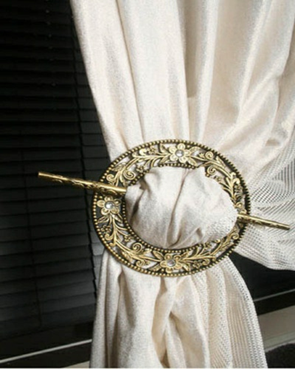 rideau oriental-clips noeuds décoration-details
