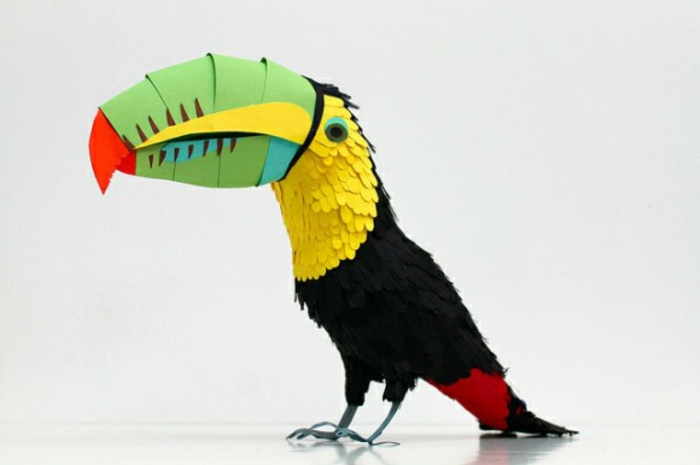 ओरीगैमी से जानवरों एक रंगीन-तोता