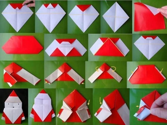 ओरीगैमी से क्रिसमस-ओरीगैमी से सांता-ओरिगेमी आंकड़े ओरीगैमी से foldingmanuals