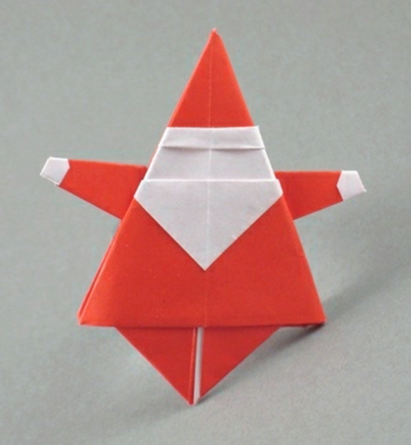 origami से क्रिसमस-शांत-सांता क्लॉस - ग्रे रंग में पृष्ठभूमि