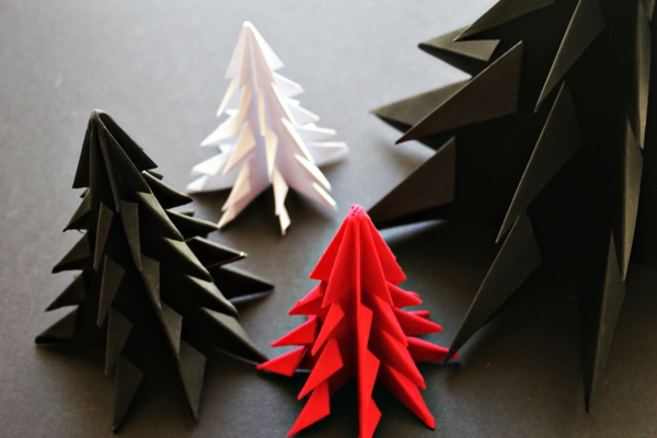 origami-joulu-kuusen-eri-värit - erittäin mukava