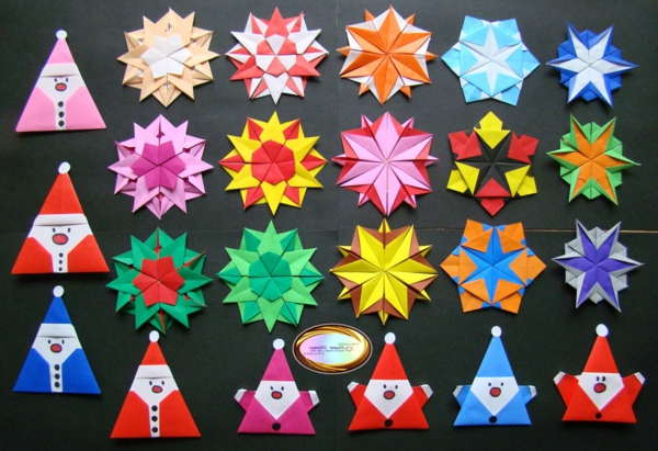 origami-joulu-eri-mallit - kiva kuva otettu ylhäältä
