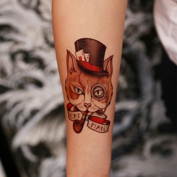 原来纹身的想法爱丽丝在仙境猫