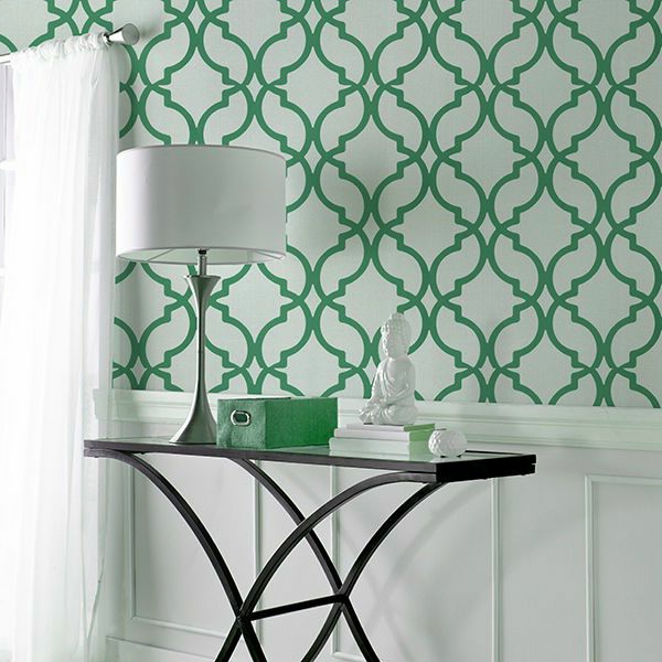 original, verde decoración de la pared en el pasillo