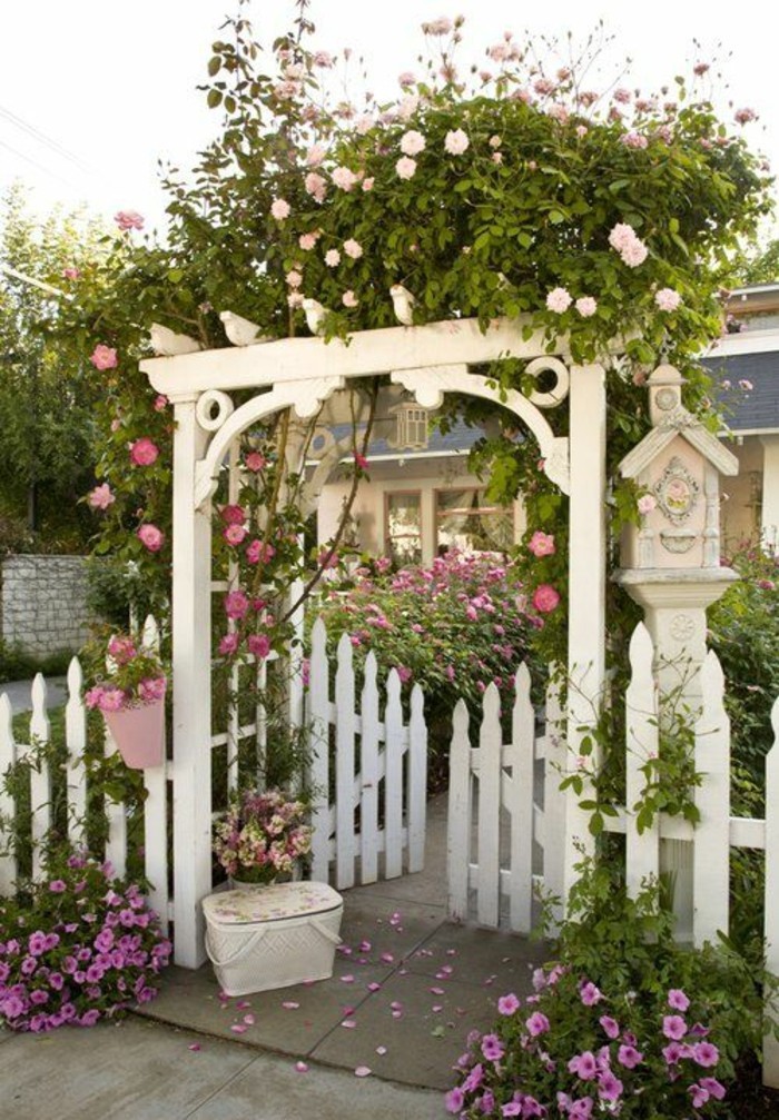 puerta pérgola-jardín y la valla-rosa-arch