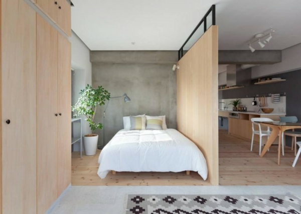 φυτό-in-bedroom-με-ένα-ξύλινα-χώρισμα