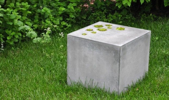 Maceta-de-diseño-cubo de concreto