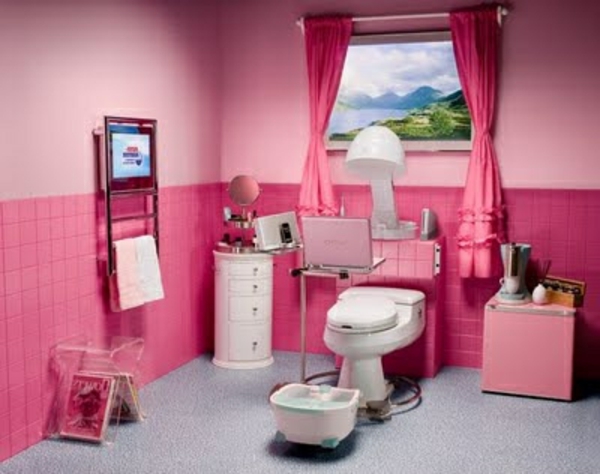 ροζ-τοίχο χρώμα-από-a-τουαλέτα