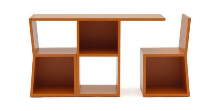 节省空间的家具 - 书架，从木