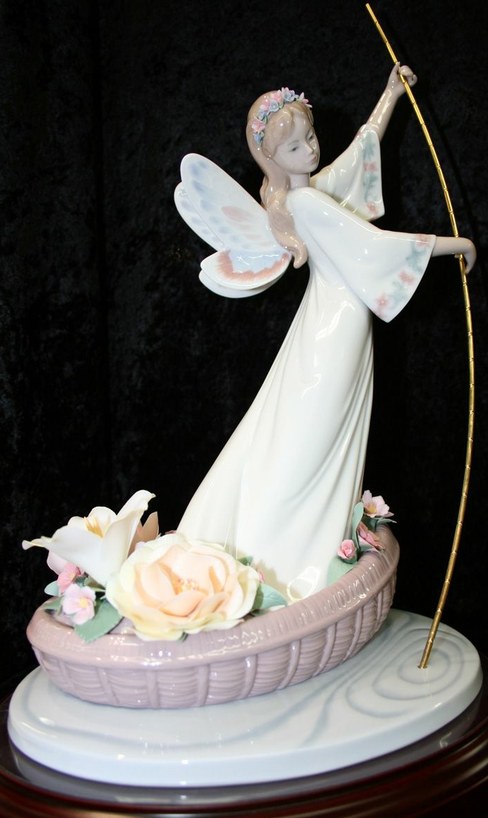 πορσελάνη άγγελος ειδώλιο-παραμύθι-ροζ λουλούδια εκκίνησης