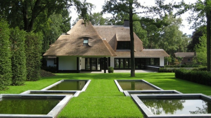 una hermosa casa en Sylt con un moderno jardín frontal minimalista